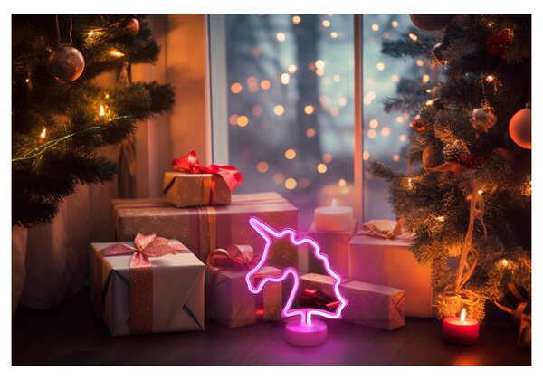 Stolní LED lampa UNICORN II bílá/růžová