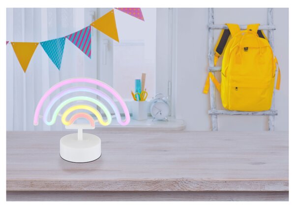 Stolní LED lampa PELANGI bílá/vícebarevná