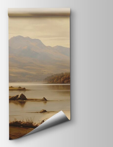 Fototapeta Jezero se stromy a horami v pozadí, Přírodní fototapety, Populární fototapety, w02971 - Tapeko.co.cz