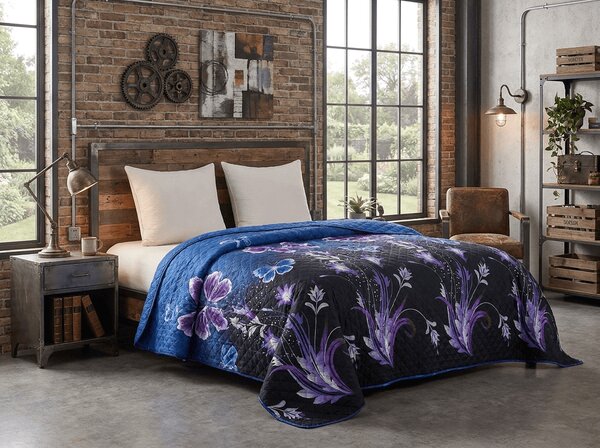 Přehoz na postel VIOLET BUTTERFLY, tmavě modrý Rozměr: 170 x 210 cm