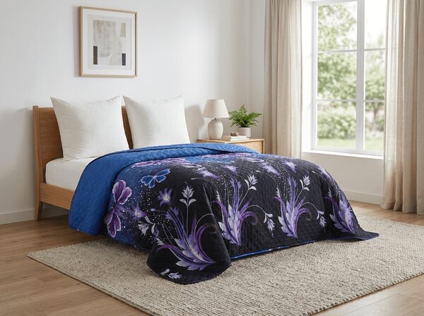 Přehoz na postel VIOLET BUTTERFLY, tmavě modrý Rozměr: 170 x 210 cm