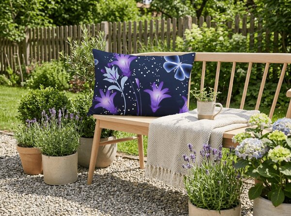 Povlak na polštář z mikrovlákna VIOLET BUTTERFLY 50x70 cm, tmavě modrý