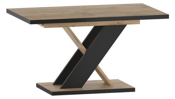 Designový rozkládací stůl IZIDOR - dub wotan / černý