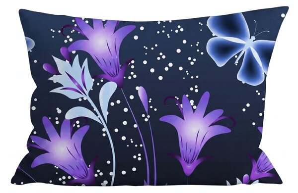 Povlak na polštář z mikrovlákna VIOLET BUTTERFLY 50x70 cm, tmavě modrý