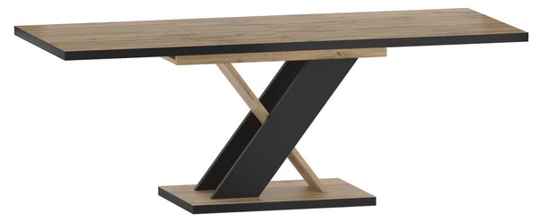 Designový rozkládací stůl IZIDOR - dub wotan / černý