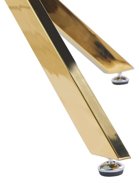 Designový kulatý jídelní stůl JOACHIM - černý mramor / zlatý