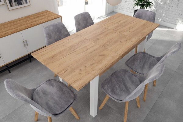 Rozkládací jídelní stůl 120(160)x67 cm KONIAS - zlatý dub craft / bílý
