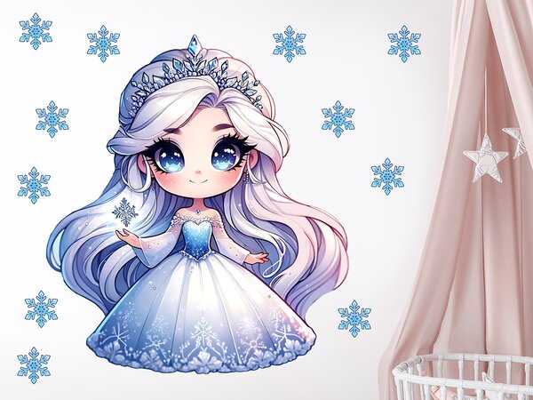 Frozen ledová princezna textilní přelepitelná samolepka na zeď arch 40 x 45 cm