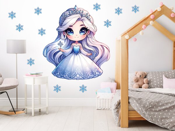 Frozen ledová princezna textilní přelepitelná samolepka na zeď arch 40 x 45 cm