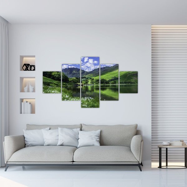 Obraz - Krajina s jezerem (125x70 cm)