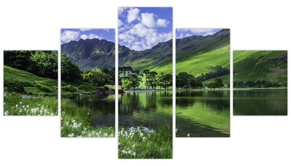 Obraz - Krajina s jezerem (125x70 cm)