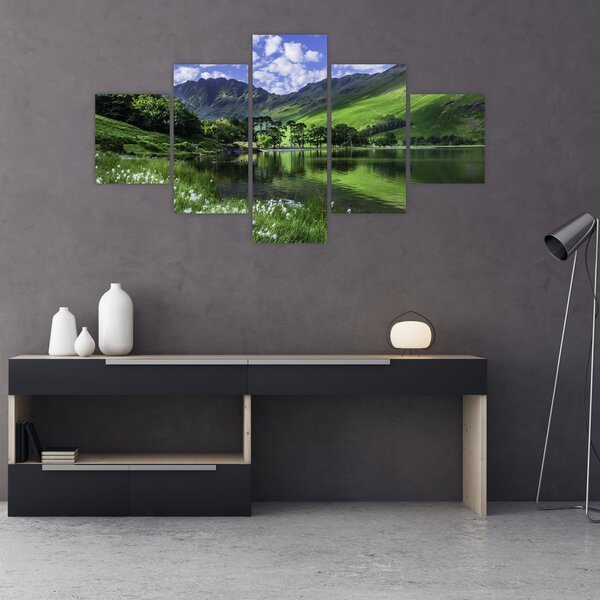 Obraz - Krajina s jezerem (125x70 cm)