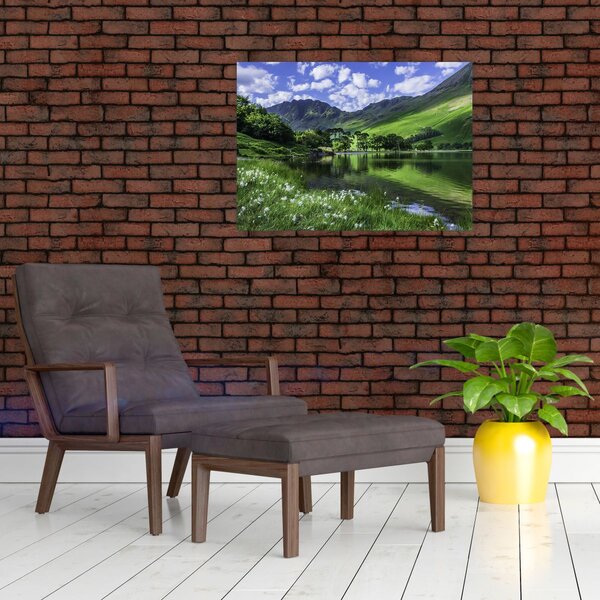 Obraz - Krajina s jezerem (70x50 cm)