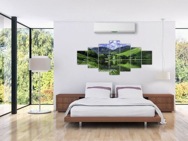 Obraz - Krajina s jezerem (210x100 cm)