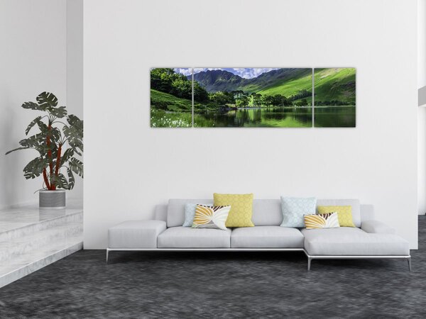Obraz - Krajina s jezerem (170x50 cm)