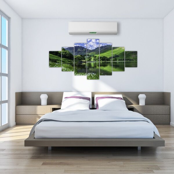 Obraz - Krajina s jezerem (210x100 cm)