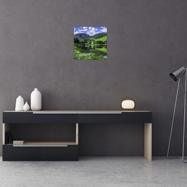 Obraz - Krajina s jezerem (30x30 cm)