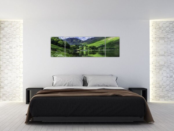 Obraz - Krajina s jezerem (170x50 cm)