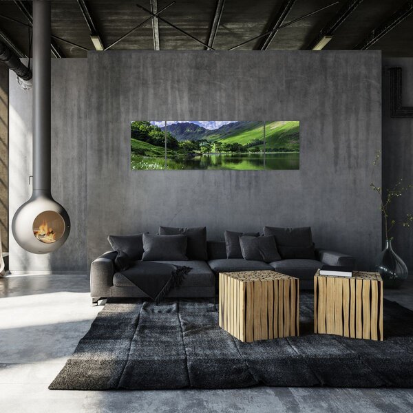 Obraz - Krajina s jezerem (170x50 cm)