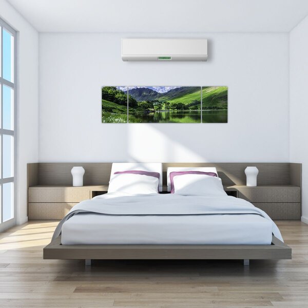 Obraz - Krajina s jezerem (170x50 cm)