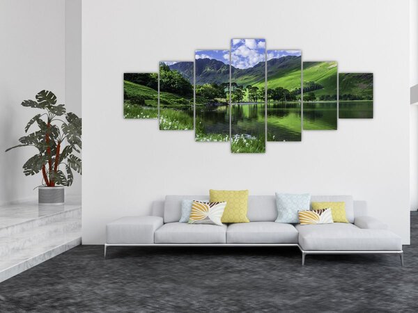 Obraz - Krajina s jezerem (210x100 cm)