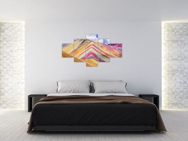 Obraz - Duhová hora, Peru (125x70 cm)