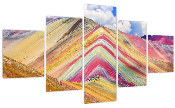 Obraz - Duhová hora, Peru (125x70 cm)