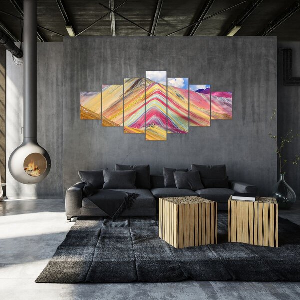 Obraz - Duhová hora, Peru (210x100 cm)