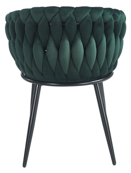Designová čalouněná židle ZYPHIRA - zelená / černá