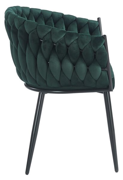 Designová čalouněná židle ZYPHIRA - zelená / černá