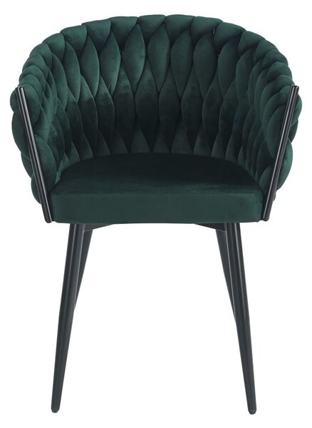 Designová čalouněná židle ZYPHIRA - zelená / černá