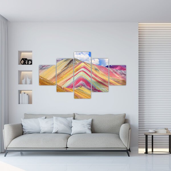 Obraz - Duhová hora, Peru (125x70 cm)
