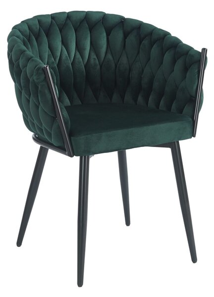 Designová čalouněná židle ZYPHIRA - zelená / černá