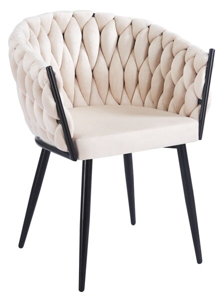 Designová čalouněná židle ZYPHIRA - béžová / černá