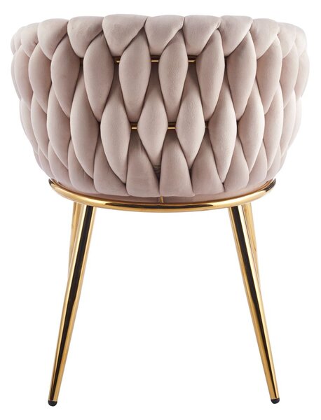 Designová čalouněná židle ZYPHIRA - béžová / zlatá