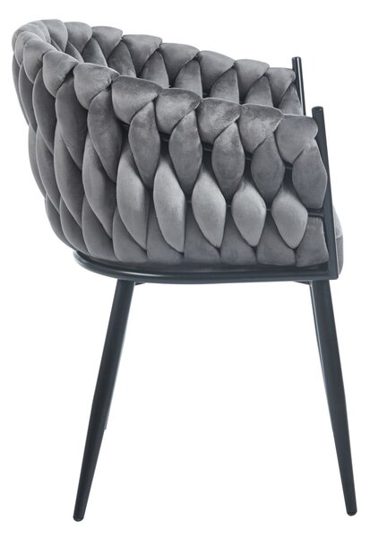 Designová čalouněná židle ZYPHIRA - šedá / černá