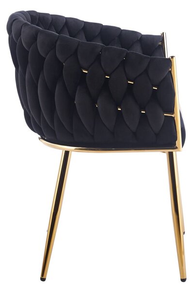 Designová čalouněná židle ZYPHIRA - černá / zlatá