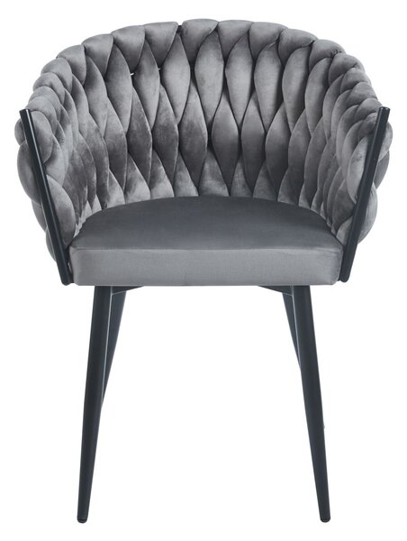 Designová čalouněná židle ZYPHIRA - šedá / černá