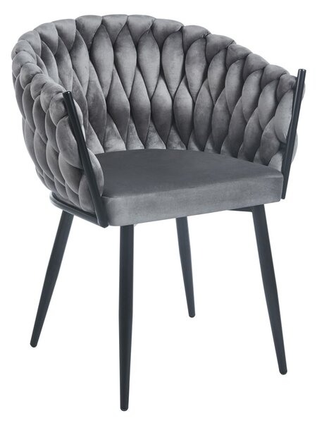 Designová čalouněná židle ZYPHIRA - šedá / černá