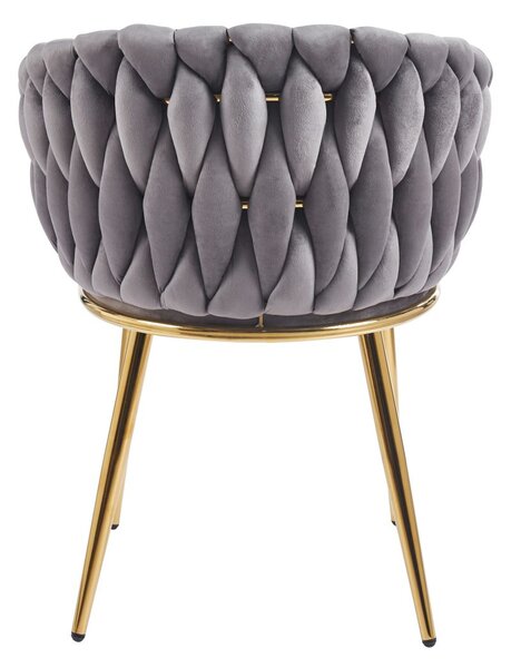 Designová čalouněná židle ZYPHIRA - šedá / zlatá
