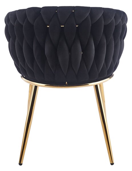 Designová čalouněná židle ZYPHIRA - černá / zlatá