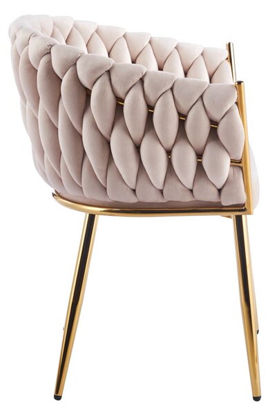 Designová čalouněná židle ZYPHIRA - béžová / zlatá