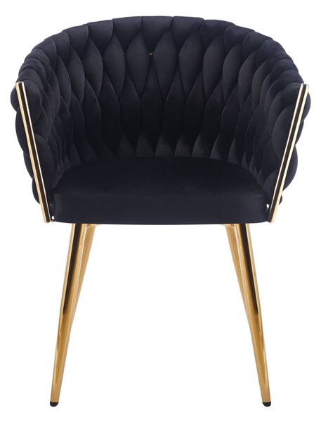 Designová čalouněná židle ZYPHIRA - černá / zlatá