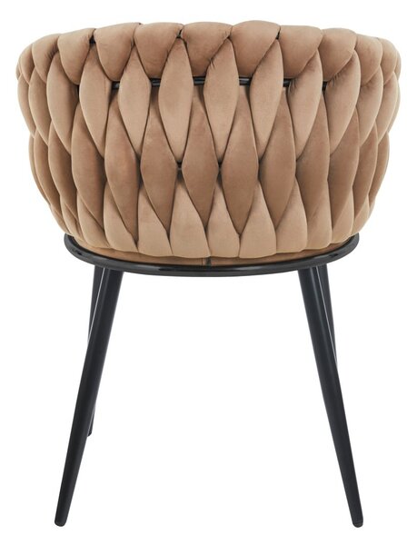 Designová čalouněná židle ZYPHIRA - cappuccino / černá