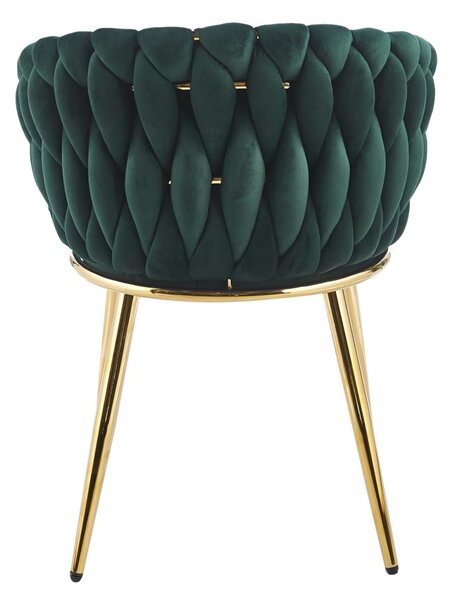 Designová čalouněná židle ZYPHIRA - zelená / zlatá