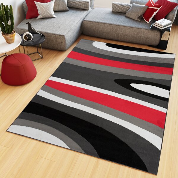 Makro Abra Kusový koberec moderní MAYA Z895E červený šedý Rozměr: 200x200 cm