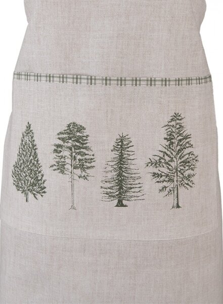Bavlněná kuchyňská zástěra se vzorem jehličnatých stromů Natural Pine Trees – 70x85 cm