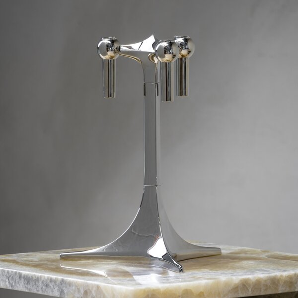 Designový svícen STOFF Nagel Stand Solid Chrome