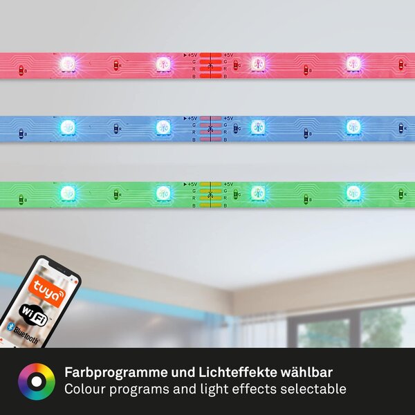 BRILO 2309-150 Smart RGB LED pásek s hudebním senzorem 500 cm 0,05W bílé - BRILO