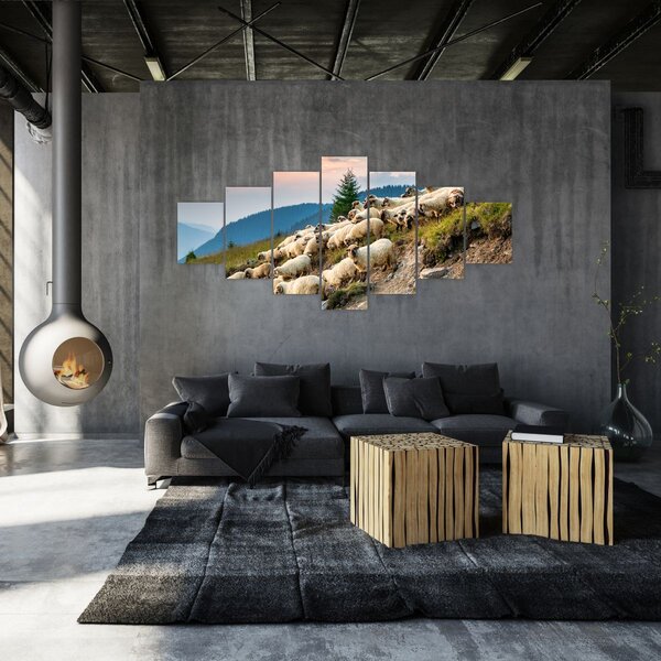 Obraz - Stádo ovcí (210x100 cm)